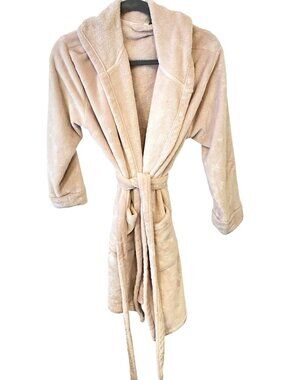 Simple Pleasures Womens 2X 3X Blush Pink Plush Robe Star Print Belted Cozycore